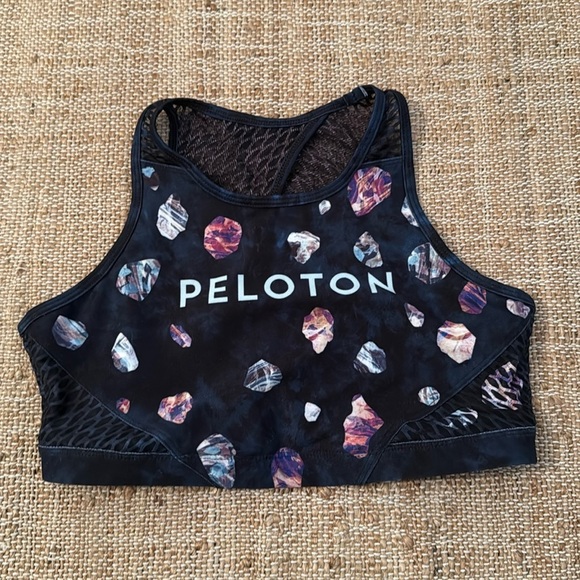 Peloton x WITH Asteroid High Neck Sports Bra Womens M Workout Athletic Open Back - Picture 1 of 3